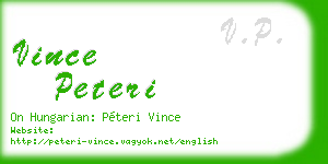 vince peteri business card